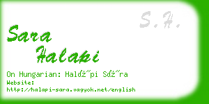 sara halapi business card